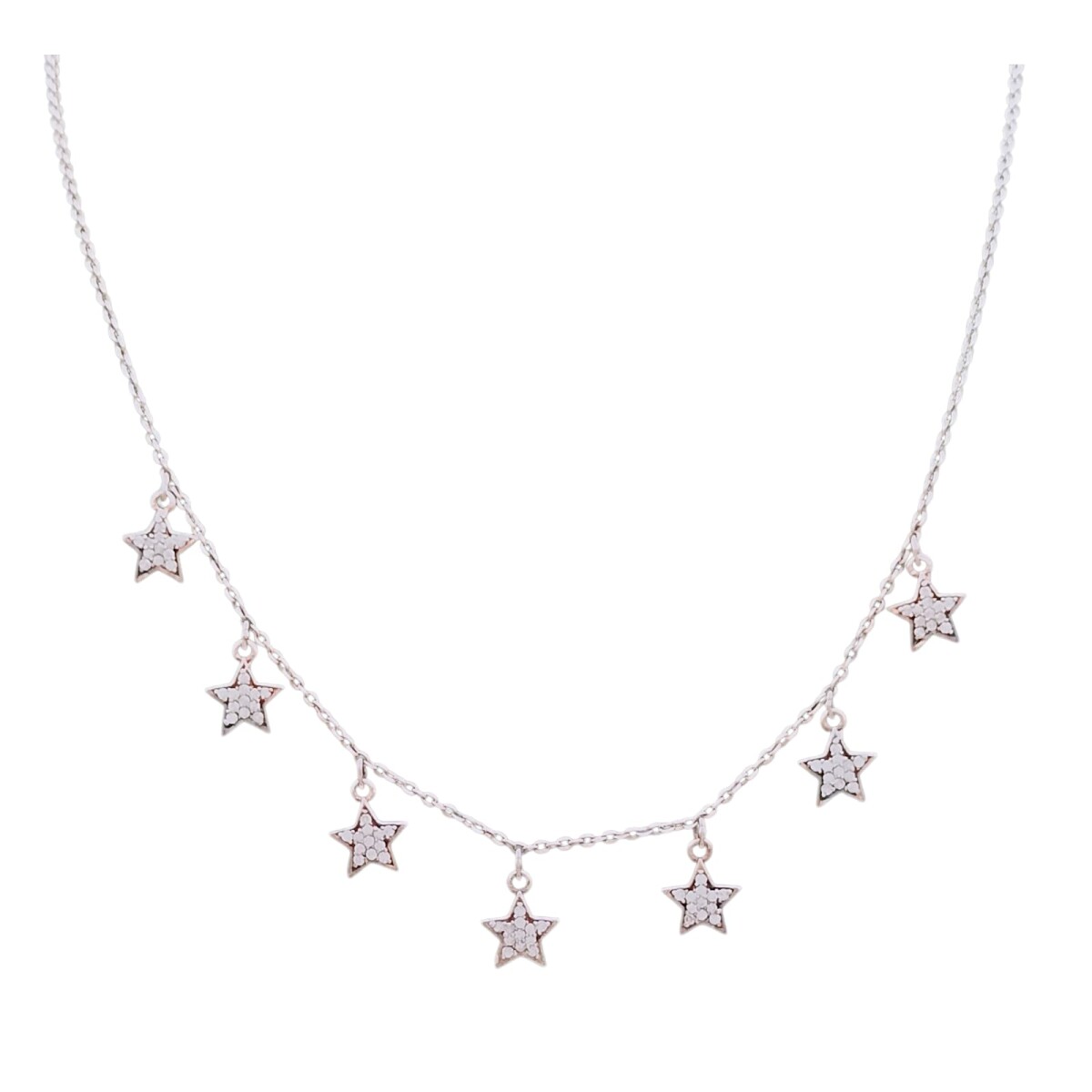 Conjunto Nakki estrellas-Plata rodinada 925 -Topacio blanco-CJ2038 - conpiedra 