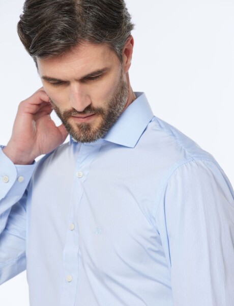 CAMISA ENTALLADA Celeste