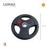 Disco Pesa Olímpica Recubierta Lumax con 3 Agarres 15KG Disco Pesa Olímpica Recubierta Lumax con 3 Agarres 15KG