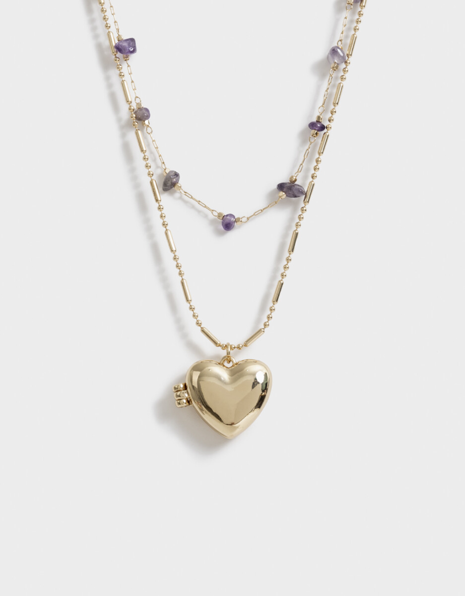 Collar Corto Corazón Relicario 