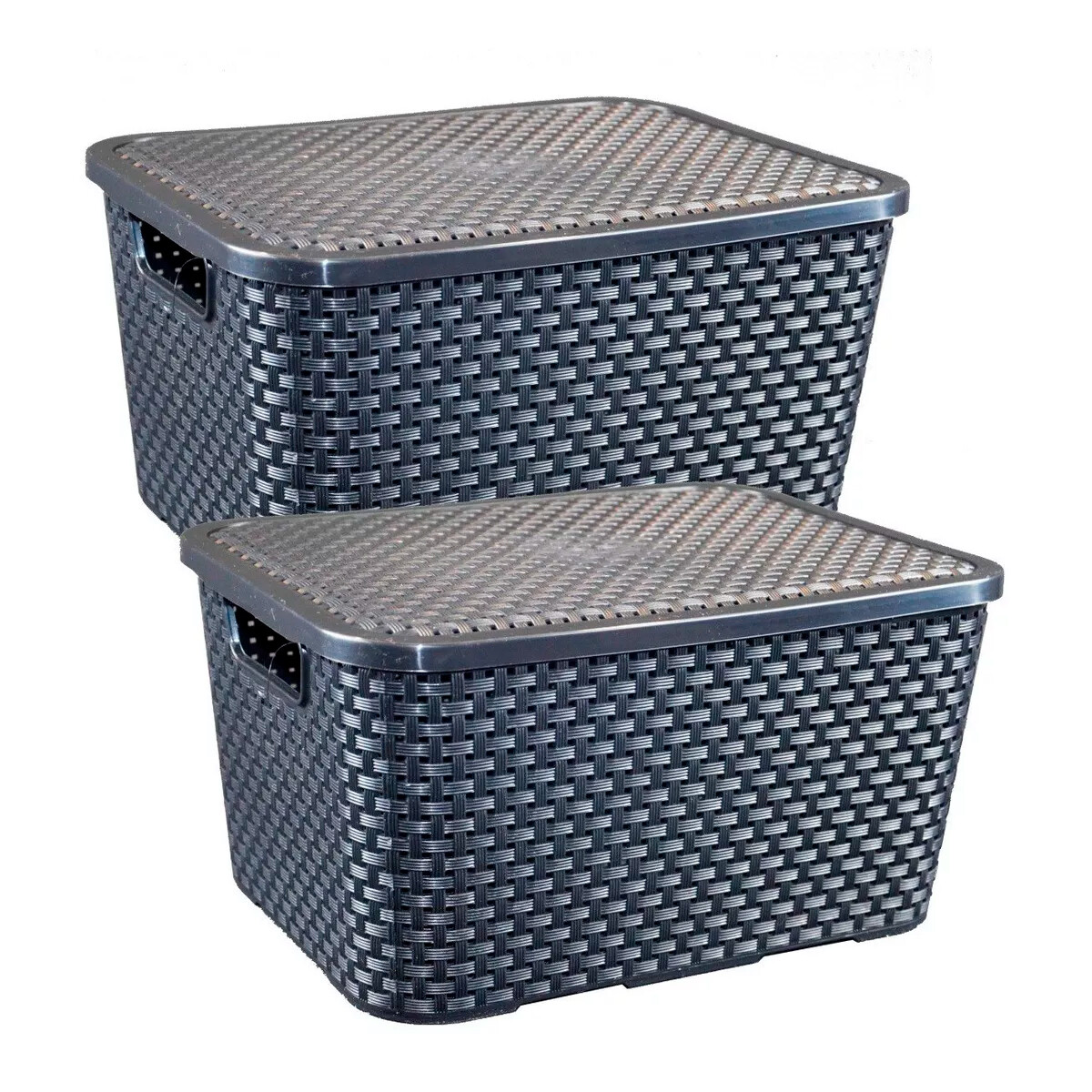 Set x2 Caja ratán 15 lts - NEGRO 
