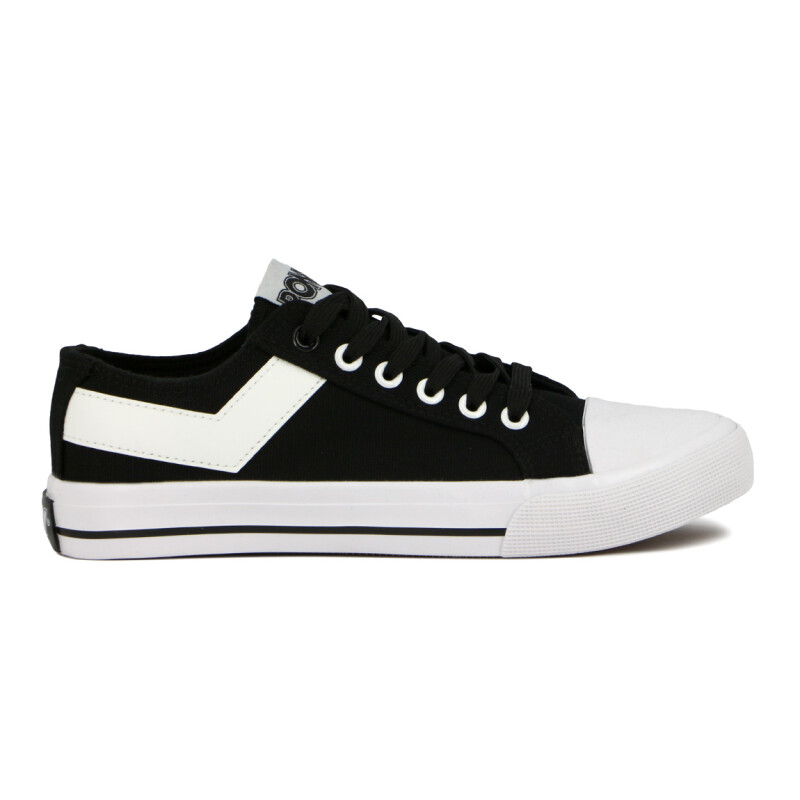 PONY LONA BAJO ACORDONADO /BLCK/WHT Negro-Blanco
