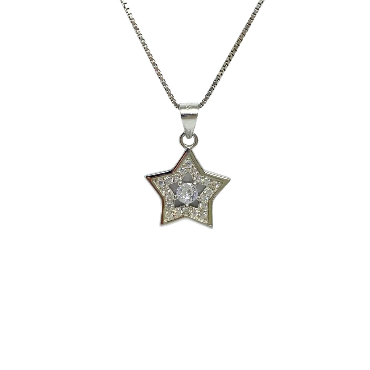 DIJE PLATA ESTRELLA CON CIRCONIAS 