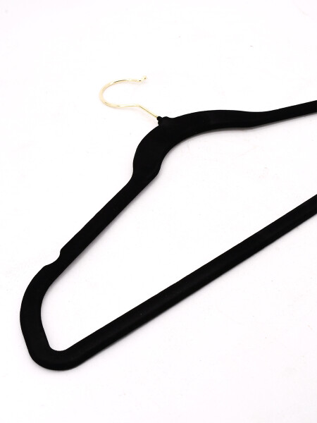 PERCHA VELVET NEGRO SET X 5 PCS NEGRO