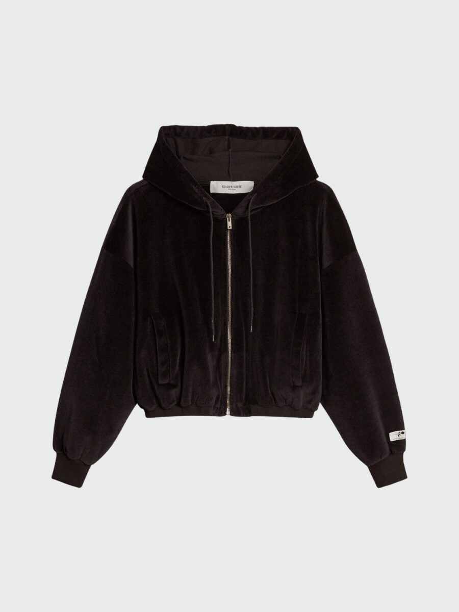 GOLDEN GOOSE - Buzo con capucha y cierre en mezcla de algodón 