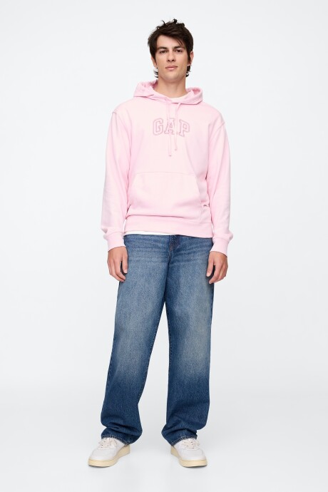 Buzo Canguro Logo Gap Hombre Rose Mist