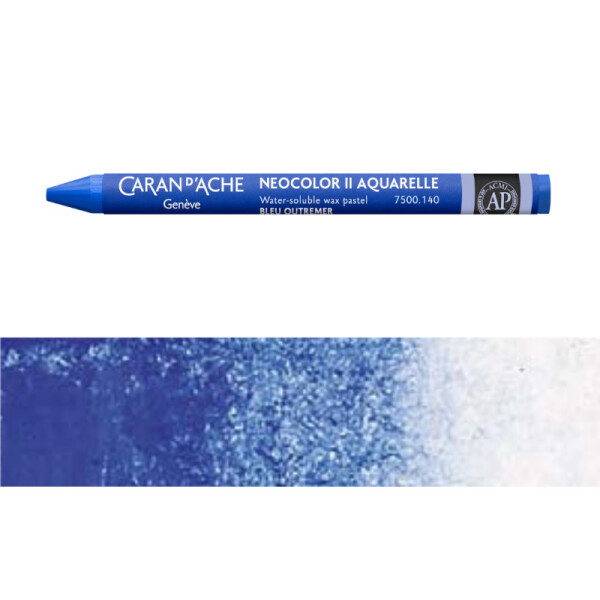 Pastel Neocolor Acuarelle Caran d'Ache Tonos Azules
