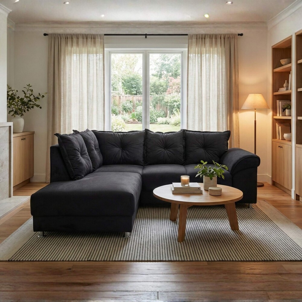 Sillón Esquinero 5 lugares - Bari Negro