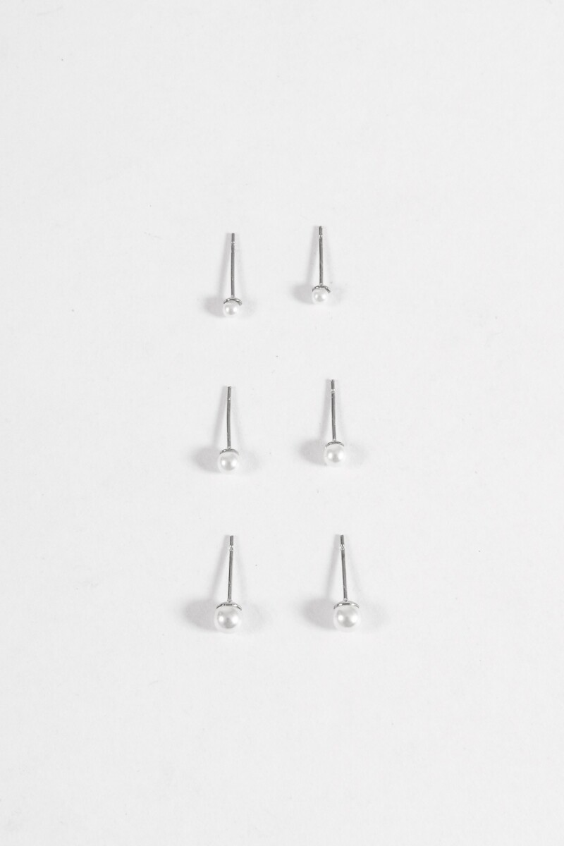 Set de tres perlas acero crudo