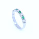Anillo en oro 18k blanco , brillantes y esmeraldas Anillo en oro 18k blanco , brillantes y esmeraldas
