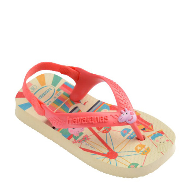 Sandalias Infantiles Havaianas Baby Peppa Pig Amarillo Crema