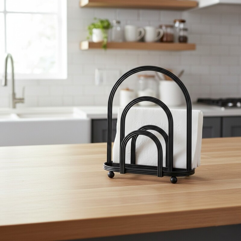 SERVILLETERO METAL NEGRO Unica