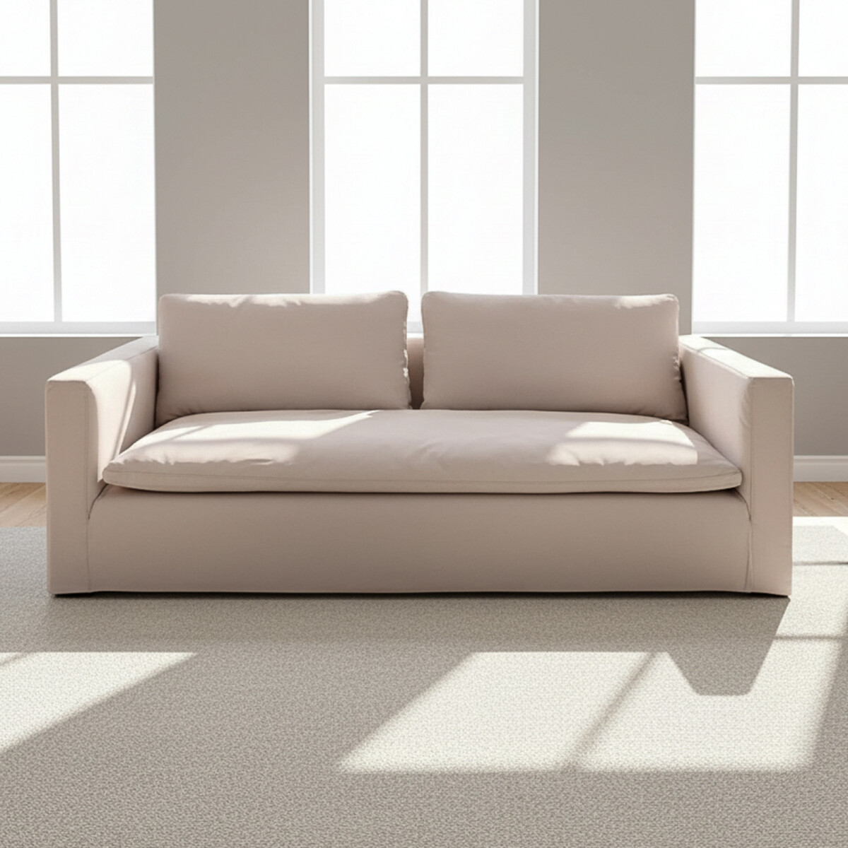 SOFÁ - 3 CUERPOS TELA NATURAL-BEIGE NUNU BEIGE 