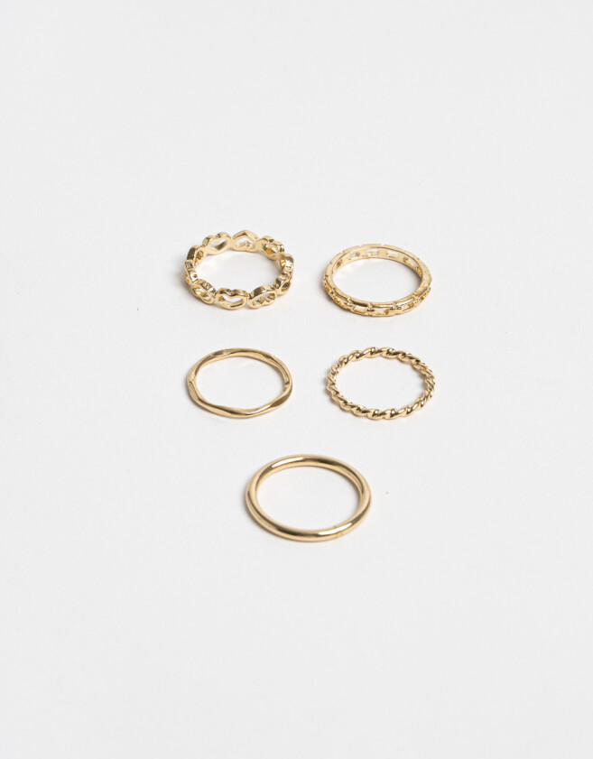 Sets Anillos Strass Sets De Anillos - Dorado