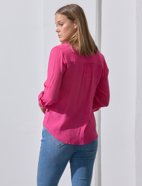 Blusa Nudo Botones FUCSIA