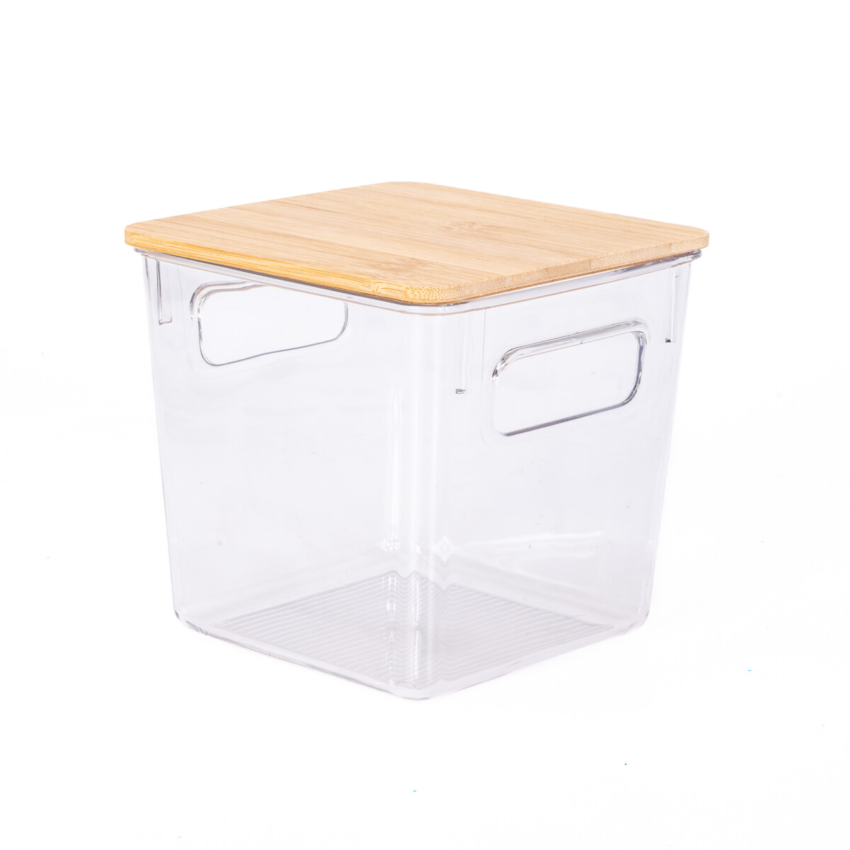 CAJA ORGANIZADORA C/TAPA - BAMBU TRANSPARENTE 15,5X15,5X41,5CM 