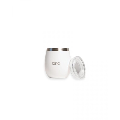 Mate Brio de Acero Inoxidable con Tapa BLANCO