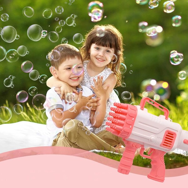 Bazooka Pistola De Burbujas Tik Tok Burbujero Pilas Infantil Variante Color Rosado
