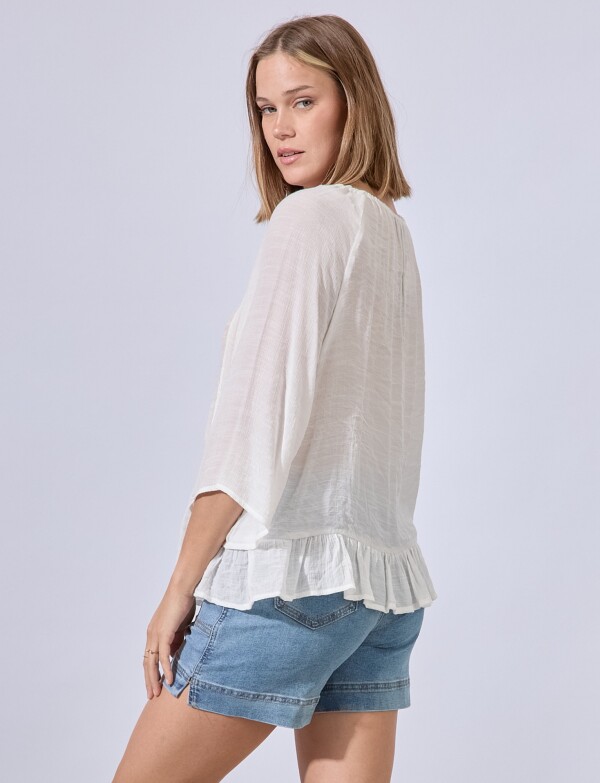 Blusa Crochet BLANCO