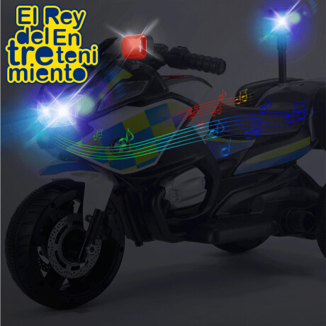 Moto Policía A Batería Con Reversa, Luces Sonido Rojo