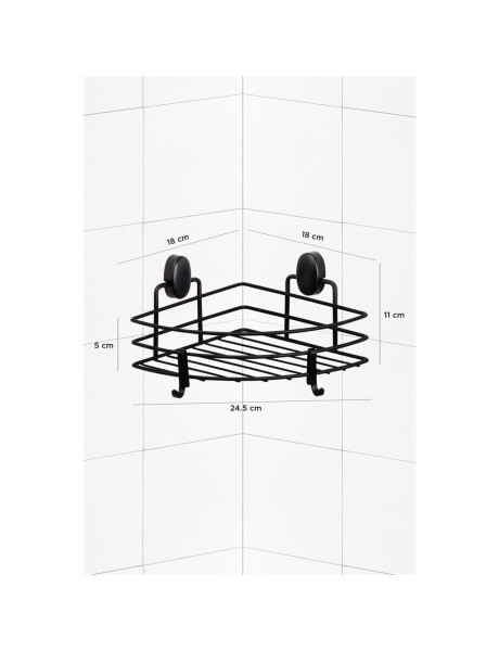 ORGANIZADOR ESQUINERO 18CM CROMADO NEGRO ORGANIZADOR ESQUINERO 18CM CROMADO NEGRO