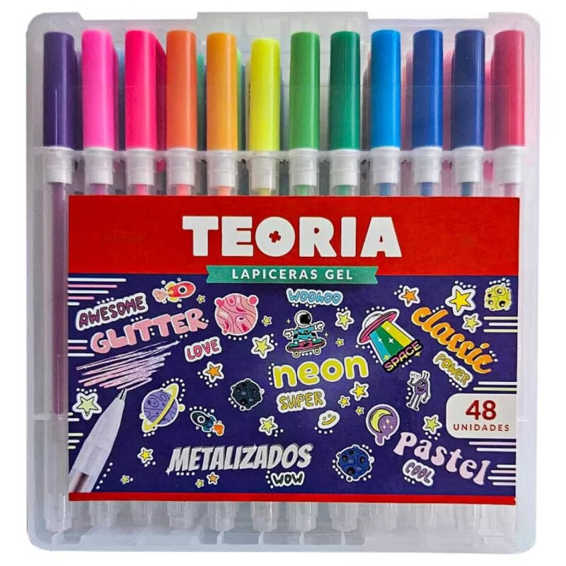 LAPICERA GEL TEORIA ESTUCHE X 48 Lapicera Gel Teoria Estuche X 48