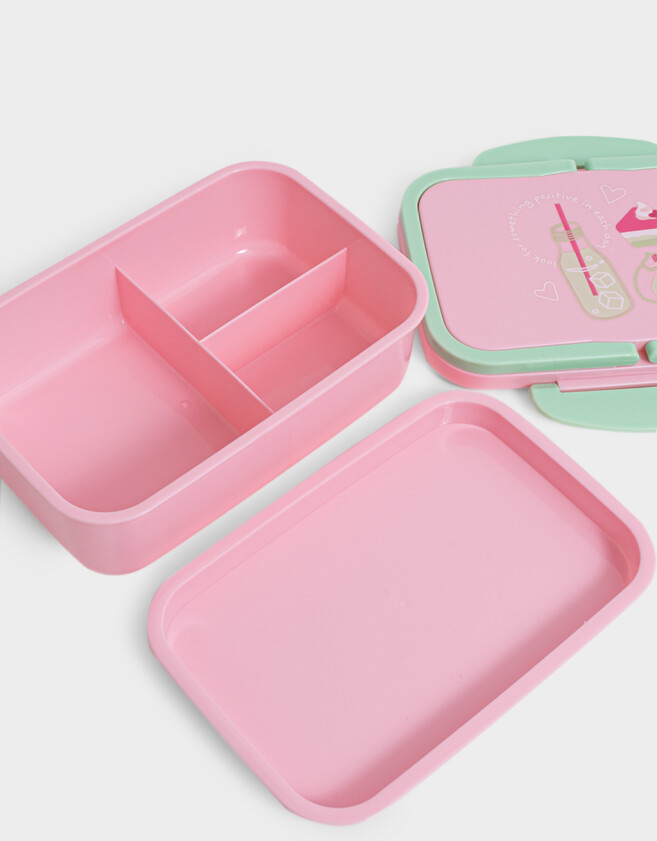 Accesorios Cocina Estampados Lunchera De Plástico - Rosa Claro