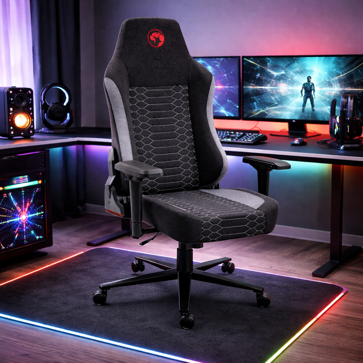 Silla Gamer Marvo Ch-178 Respaldo 180º Ergonómica 150kg - SILLA MARVO CH-178 GRIS 
