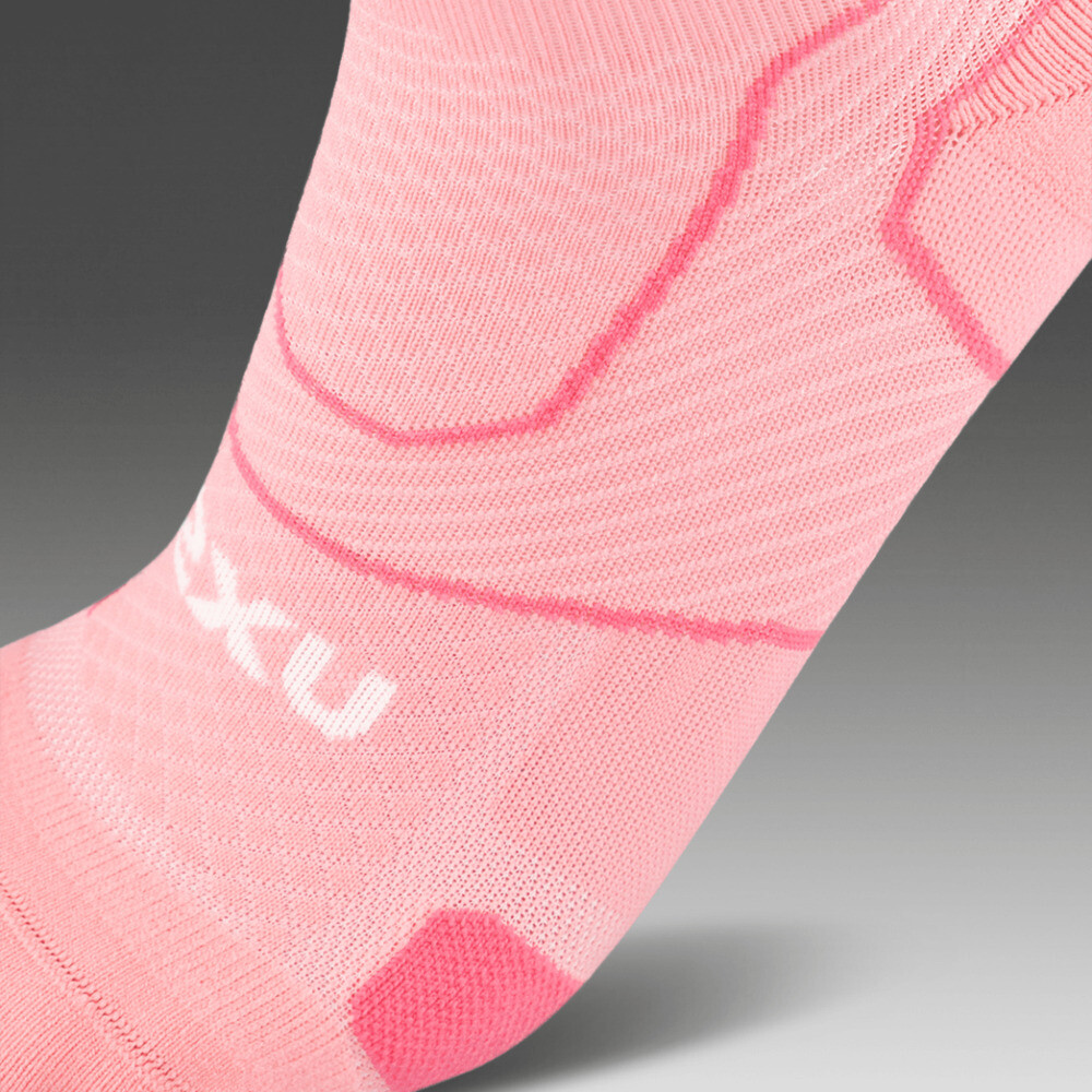 Vectr Cushion Crew Socks - Hombre Pink <br /> Glow/white