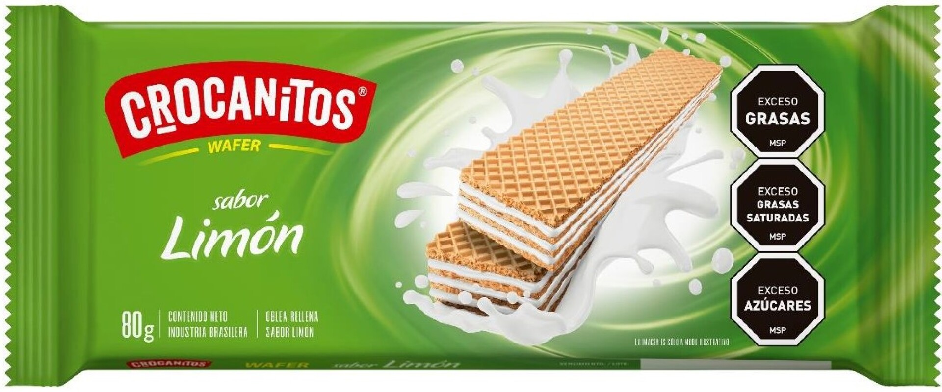 WAFFLE RELL CROCANITO 80G LIMON 