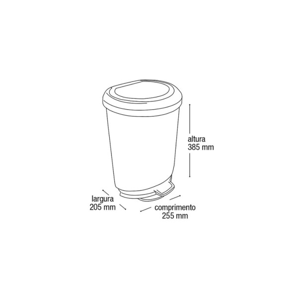 PAPELERA TACHO RESIDUOS 10 LITROS CON PEDAL NEGRO
