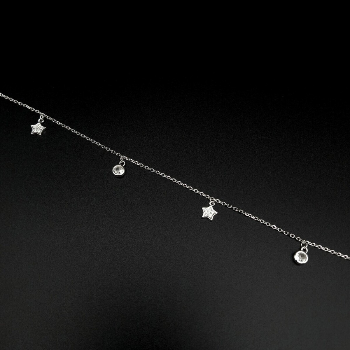 Tobillera de Plata 925 con Circonias - Largo 26 cm 