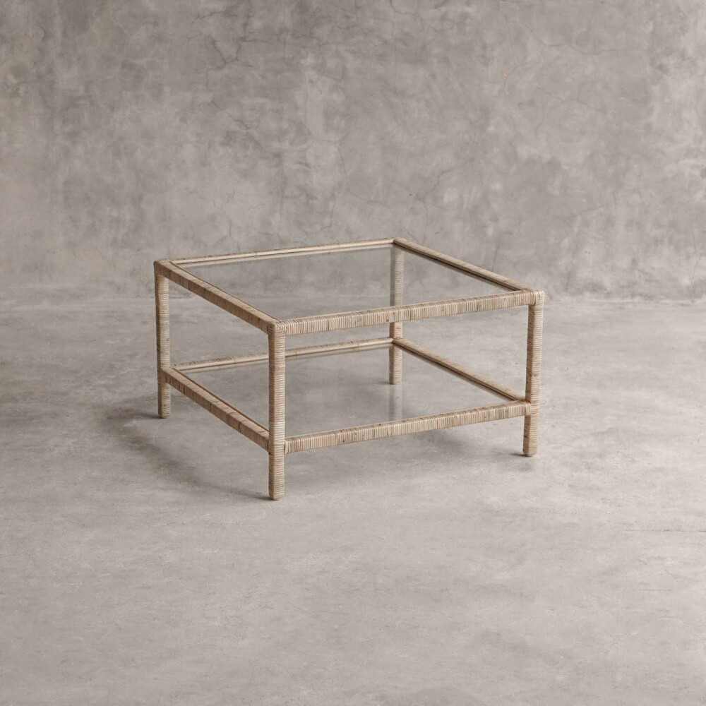 MESA RATONA RATTAN-MADERA-Y-VIDRIO NATURAL-BEIGE VITTORIA NATURAL