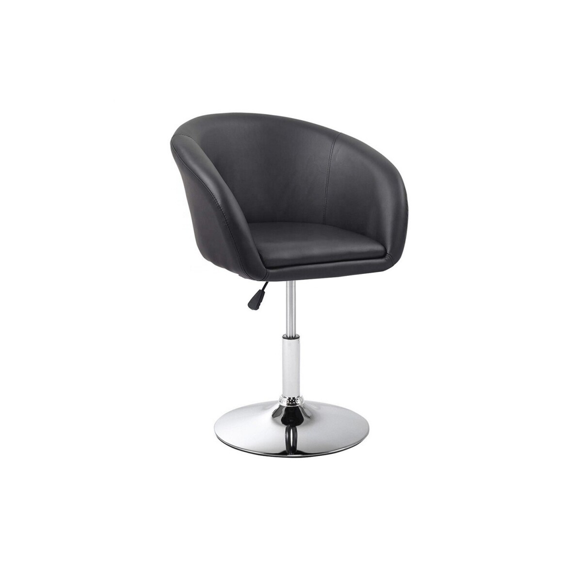 Silla Taburete Butaca con Respaldo en Cuero Lumax Modelo Stella - Negro 