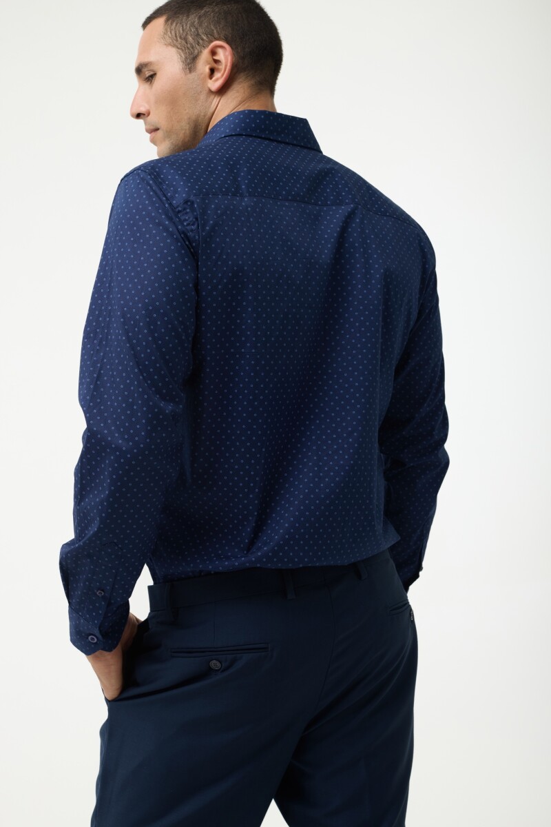 Camisa Algodón con Spandex Fantasía AZUL