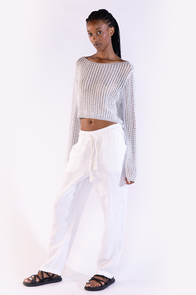 CROP SWEATER Silver