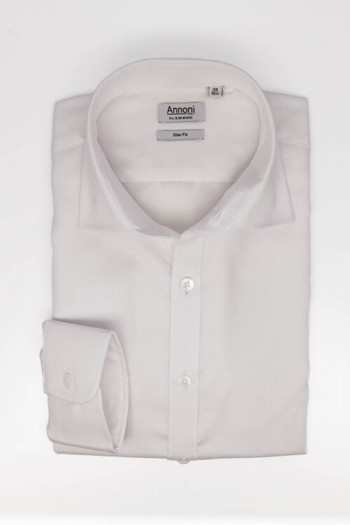 Camisa Annoni Royal Oxford Short Collar Blanco