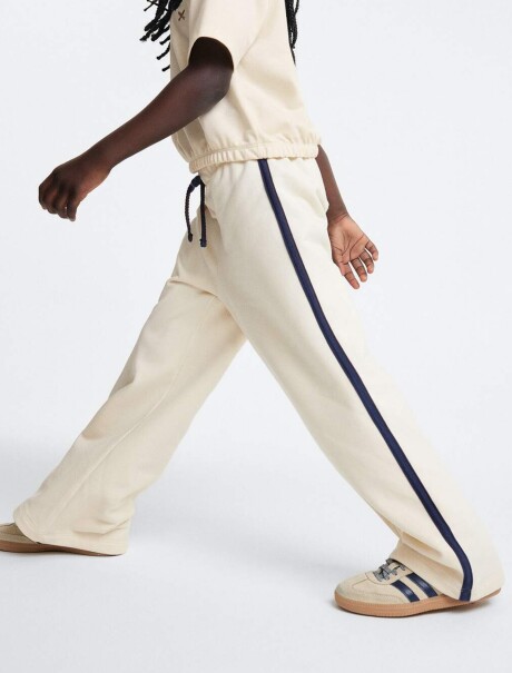 PANTALONES DEPORTIVOS DE PIERNA ANCHA BLANCO