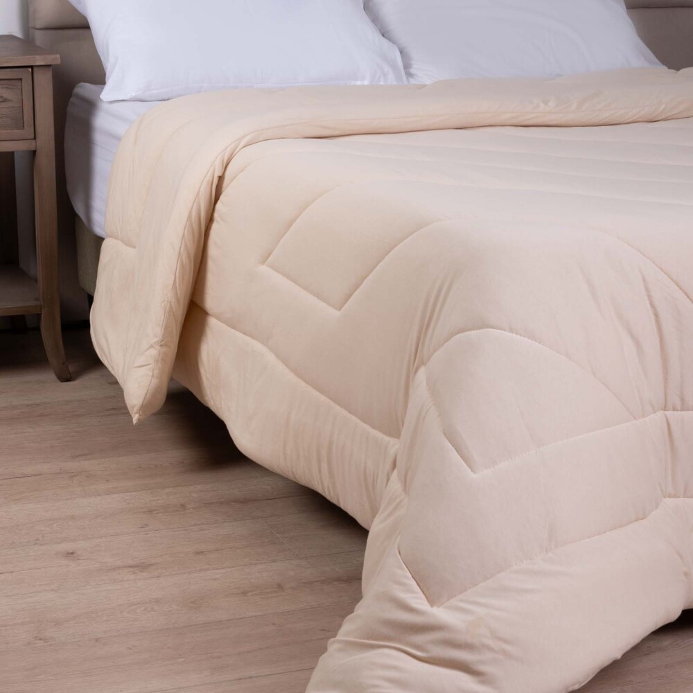 ACOLCHADO 1 PLAZA ALGODON NATURAL-BEIGE MALLA JERSEY CRUDO