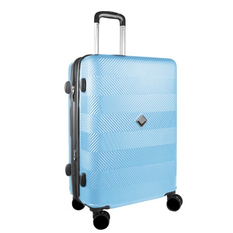 Valija Pequeña Carry On Rígida 4 Ruedas 360°y Candado Celeste