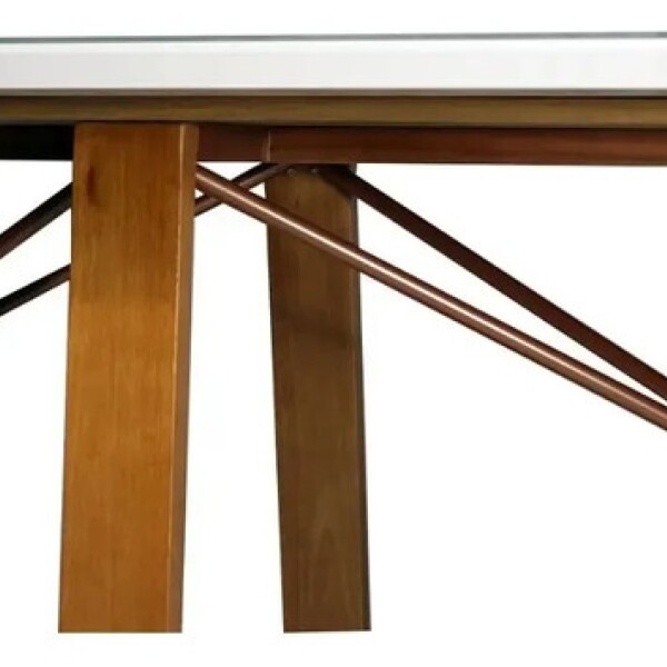 Mesa Comedor ComboHome Elma 120x80Cm Reforzada Madera Vidrio Blanco 1