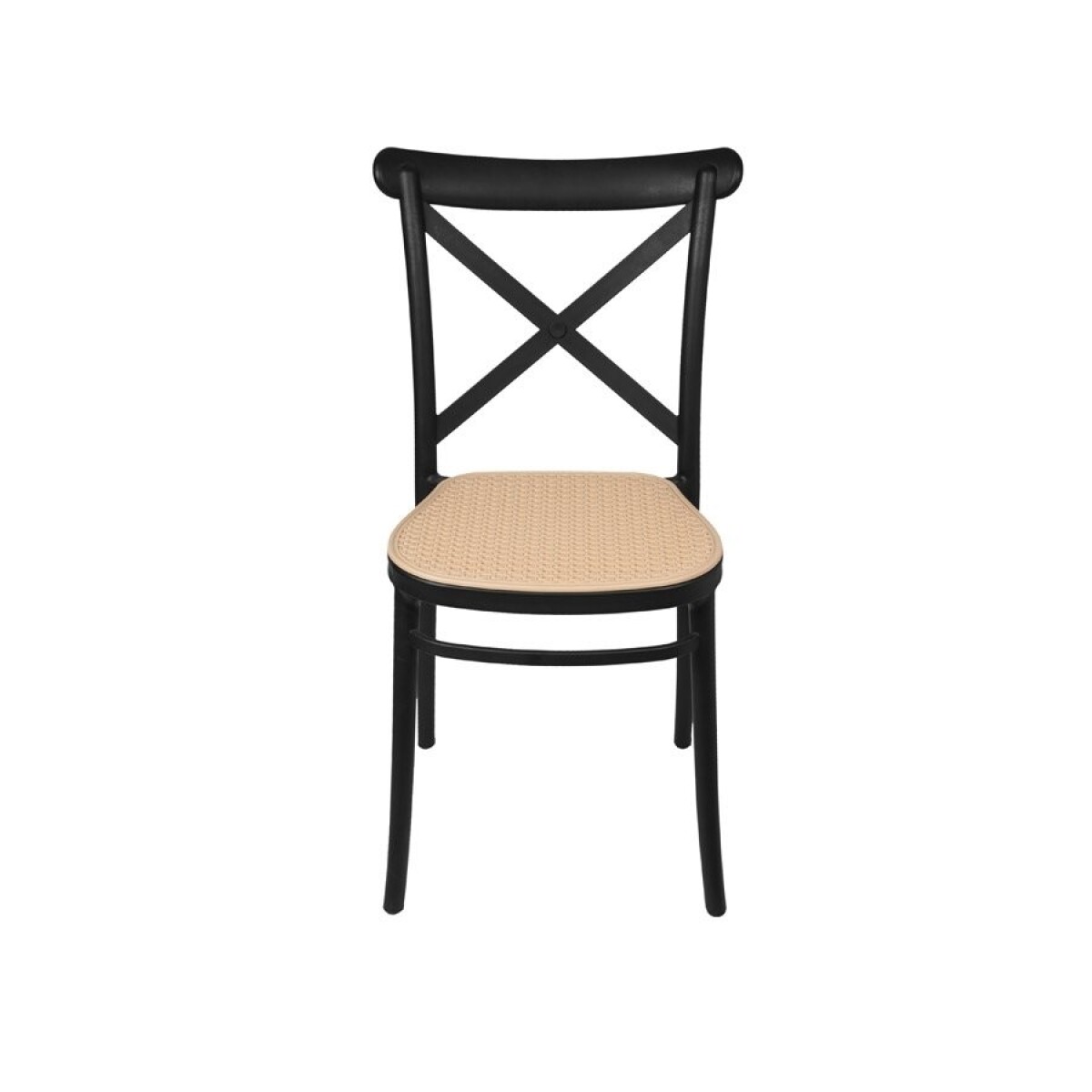 Silla Plats PP Simil Rattan - Negro/Beige 