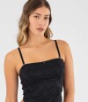 Corset strapless lavanda Negro