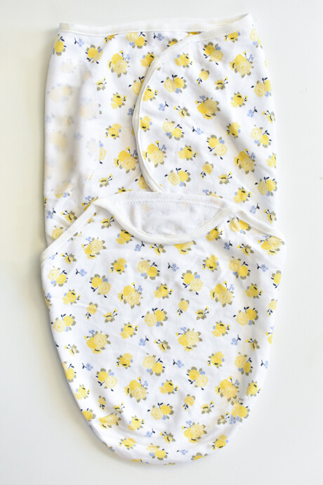 Manta envolvente para bebés Blanco con flores