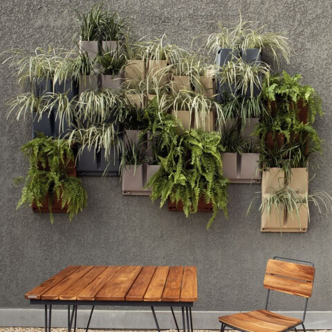 Maceta de pared color grafito oscuro "Malaia" -TRAMONTINA TD0397