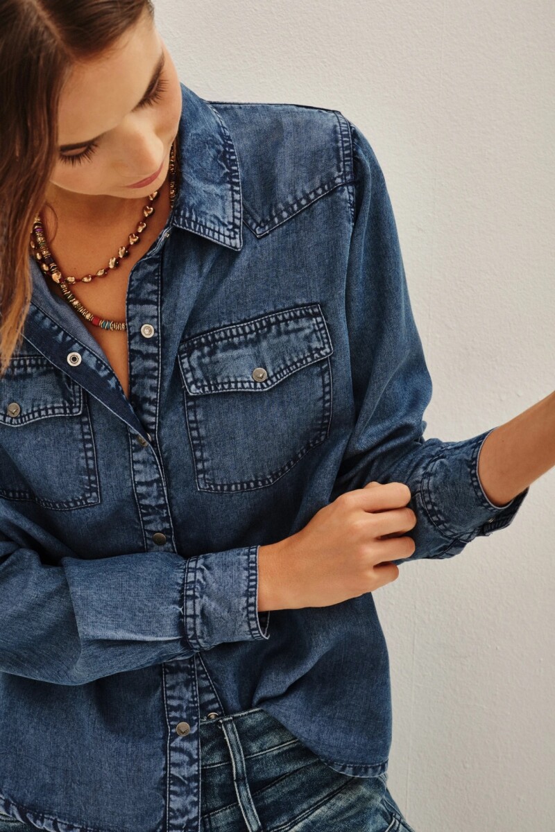 Camisa Texan Celeste