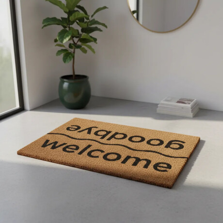Alfombra Puerta Entrada Felpudo Coco Goma 40X60 Welcome/goodbye