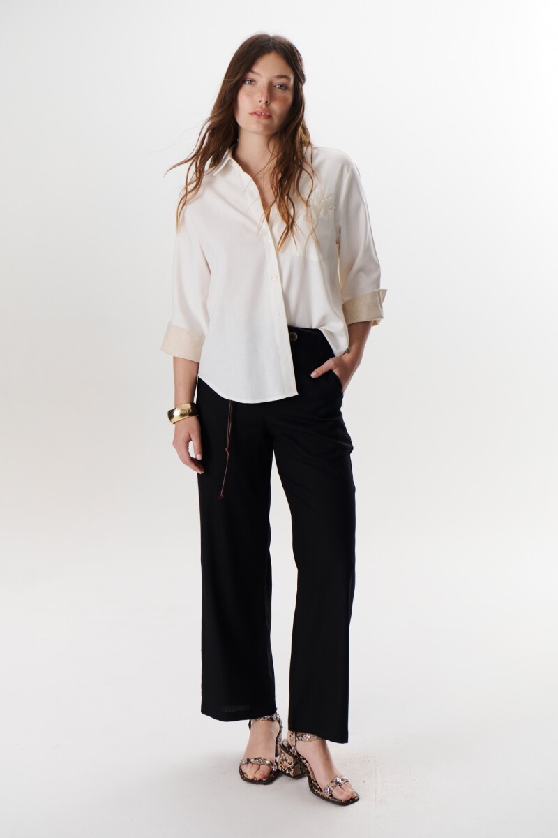 PANTALON LINO LYRIO NEGRO