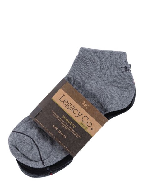 SOQUETE FINO - PACK X 3 Gris