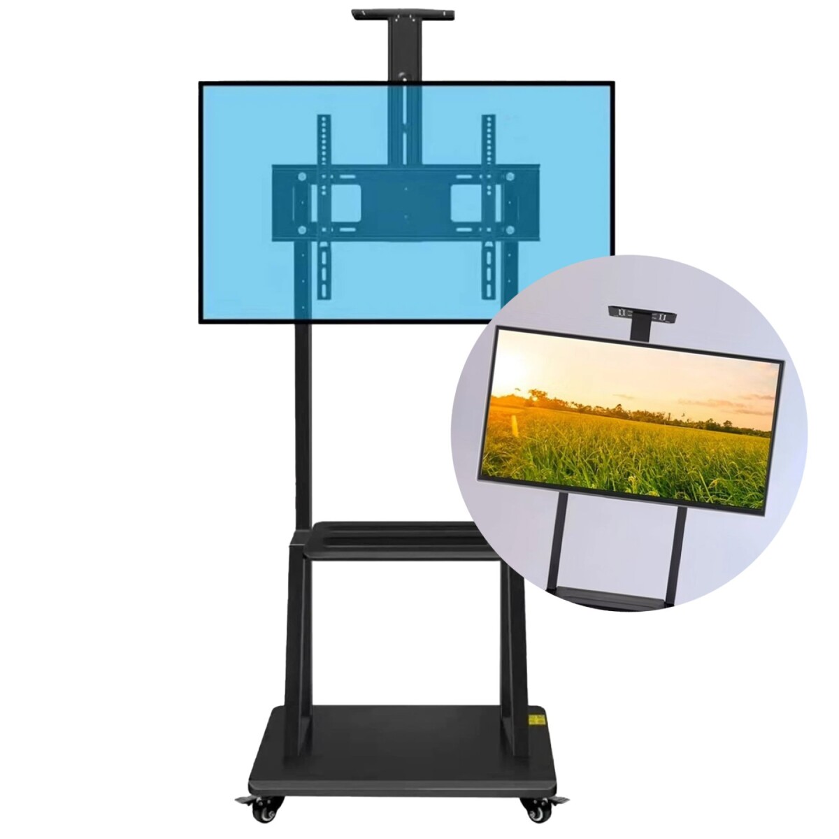 Soporte De Piso Para Tv Monitor 32 A 70 Pulgadas Ruedas 